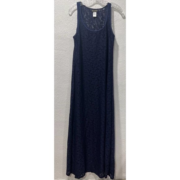 Tommy Bahama Dresses & Skirts - Tommy Bahama Maxi Dress Womens Small Navy Blue Lace Sleeveless Beach Cover